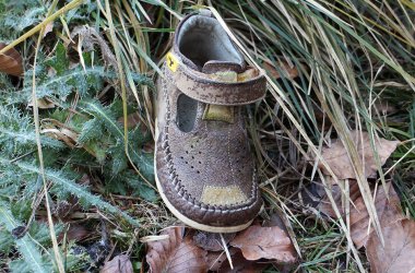Kinderschuh im Gras