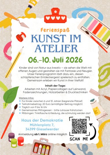 2026 Ferienspaß "Kunst im Atelier" - 2026 Ferienspaß Flyer