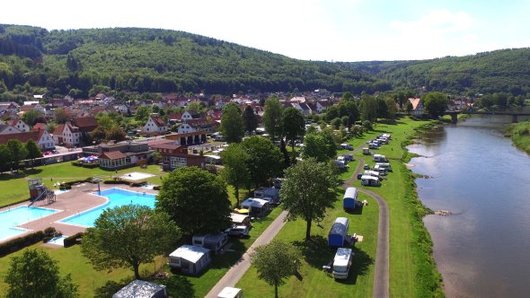 Luftaufnahme Campingplatz Gieselwerder