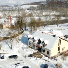 Winter Schnee Gemeinde und Rathaus